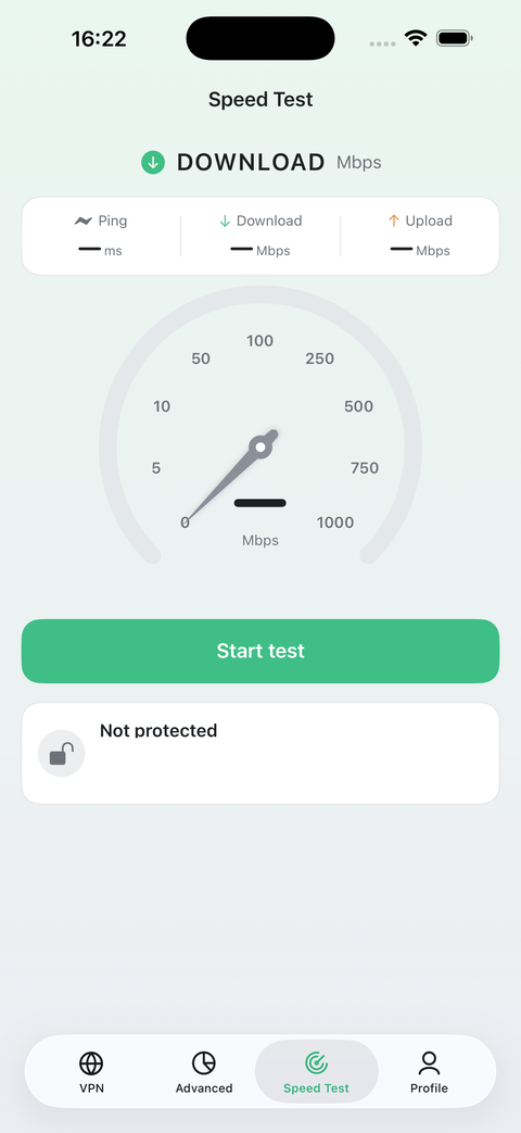 Built-in speed test
